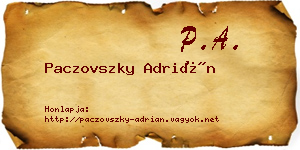 Paczovszky Adrián névjegykártya