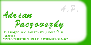 adrian paczovszky business card